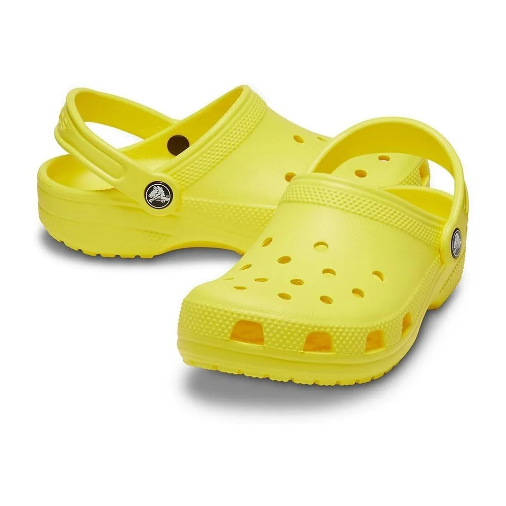 Crocs Classic 206991-77J Clog Kids Cyber Yellow Perforated Comfort Shoes JAX2147